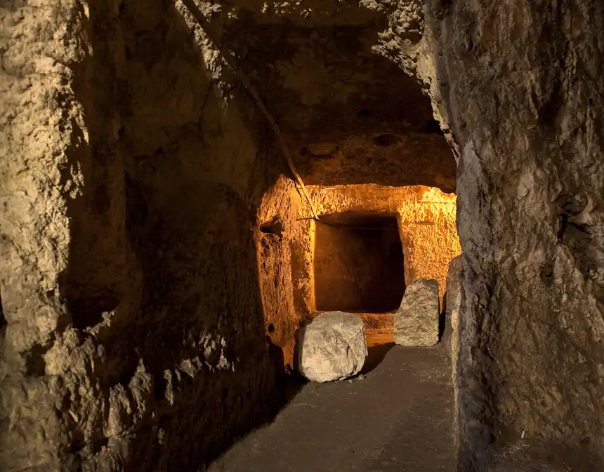 Vecchia foto degli scavi archeologici dell'Anfiteatro
