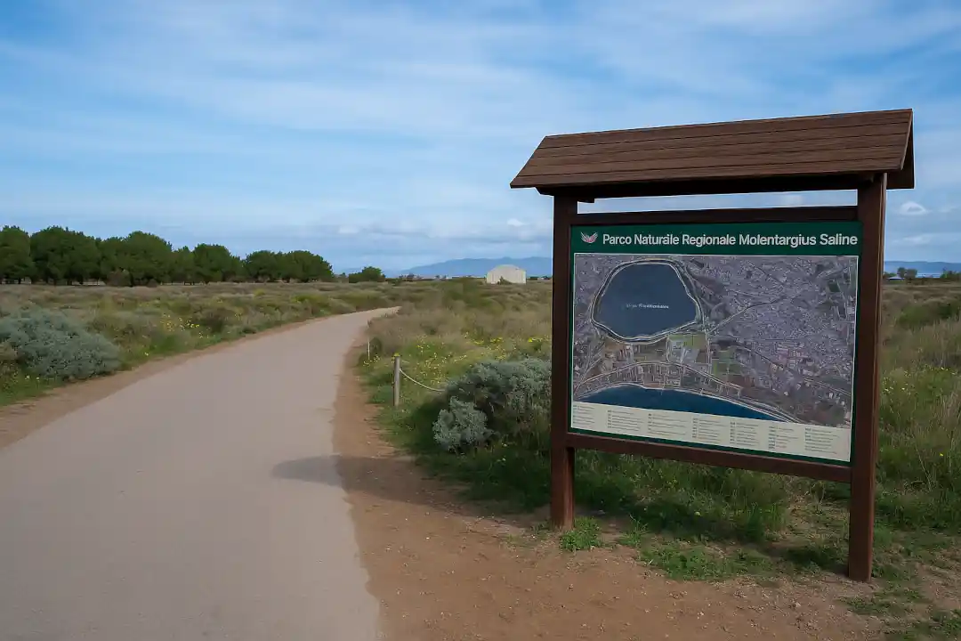 Vasca salina e fenicotteri rosa al Molentargius